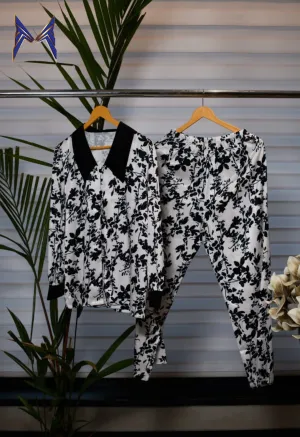 Black & White Printed Lounge Wear