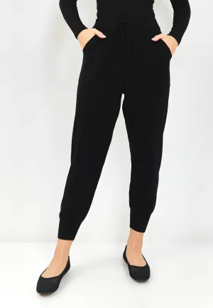 Black Basic Knit Winter Jogger