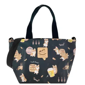 Black Beer Corgi Mini Travel Tote