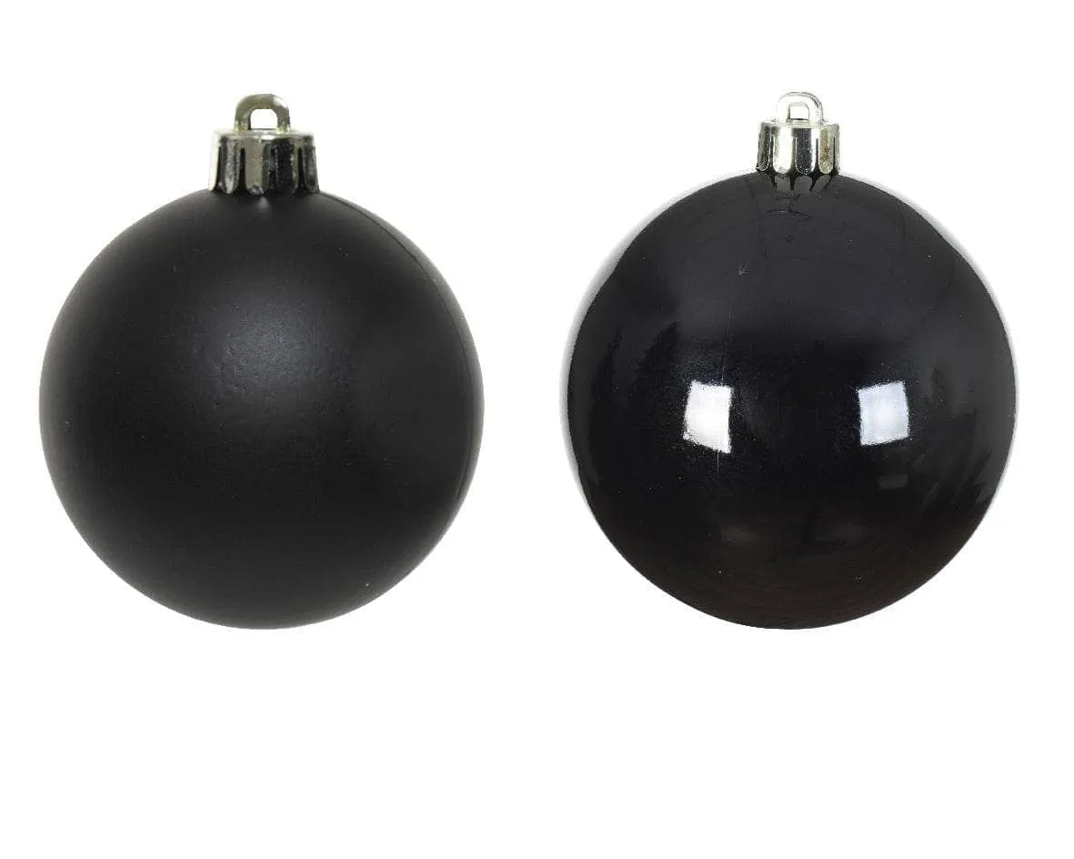 Black Christmas Baubles - 4 Pack