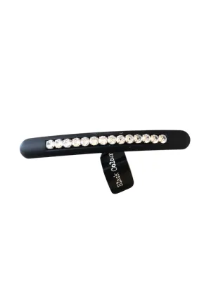 Black Colour T Hair Clip CHARLIE Matt Black Rhinestone 5682 BL
