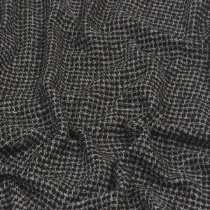Black Grey Open Weave Fabric 1108