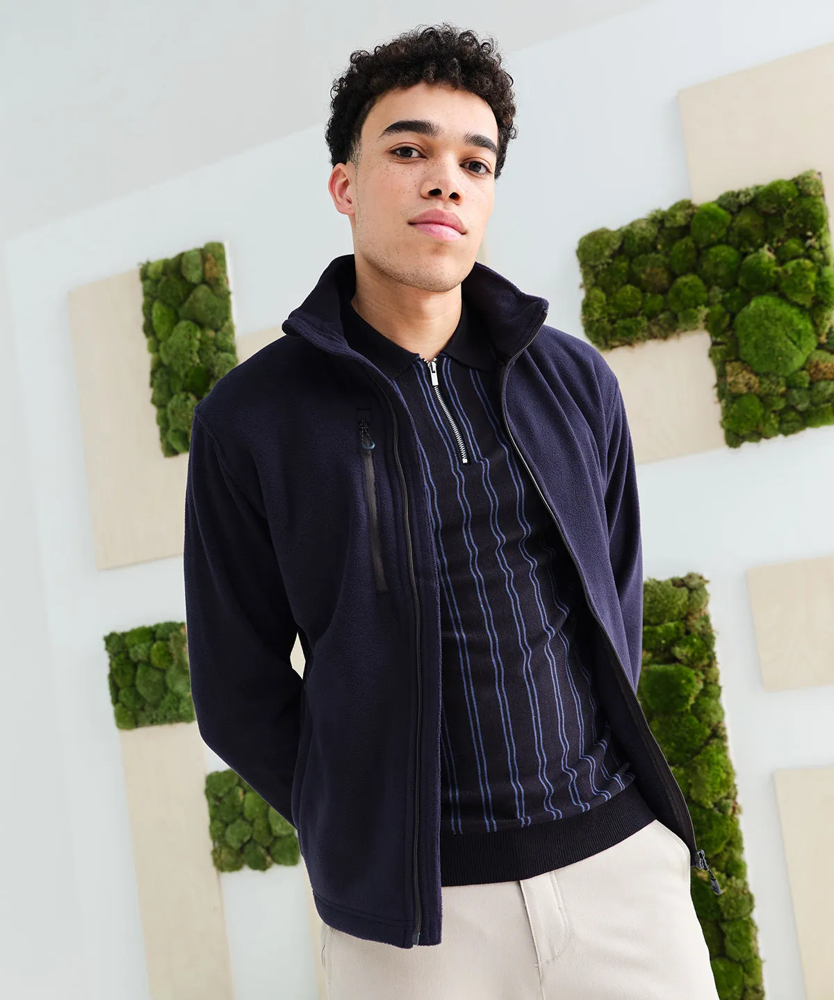 Black - Honestly Made recycled full-zip fleece