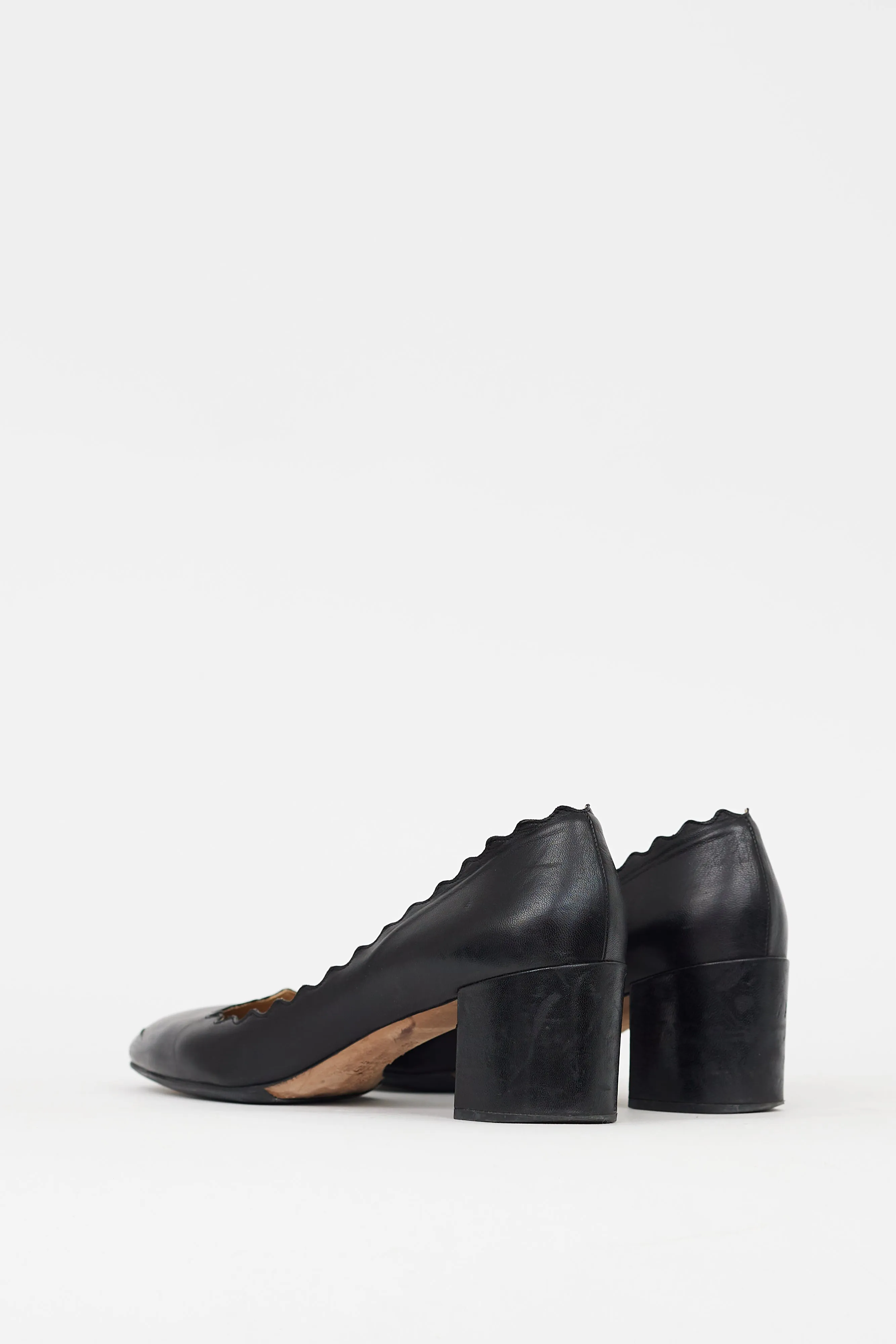 Black Leather Lauren Pump