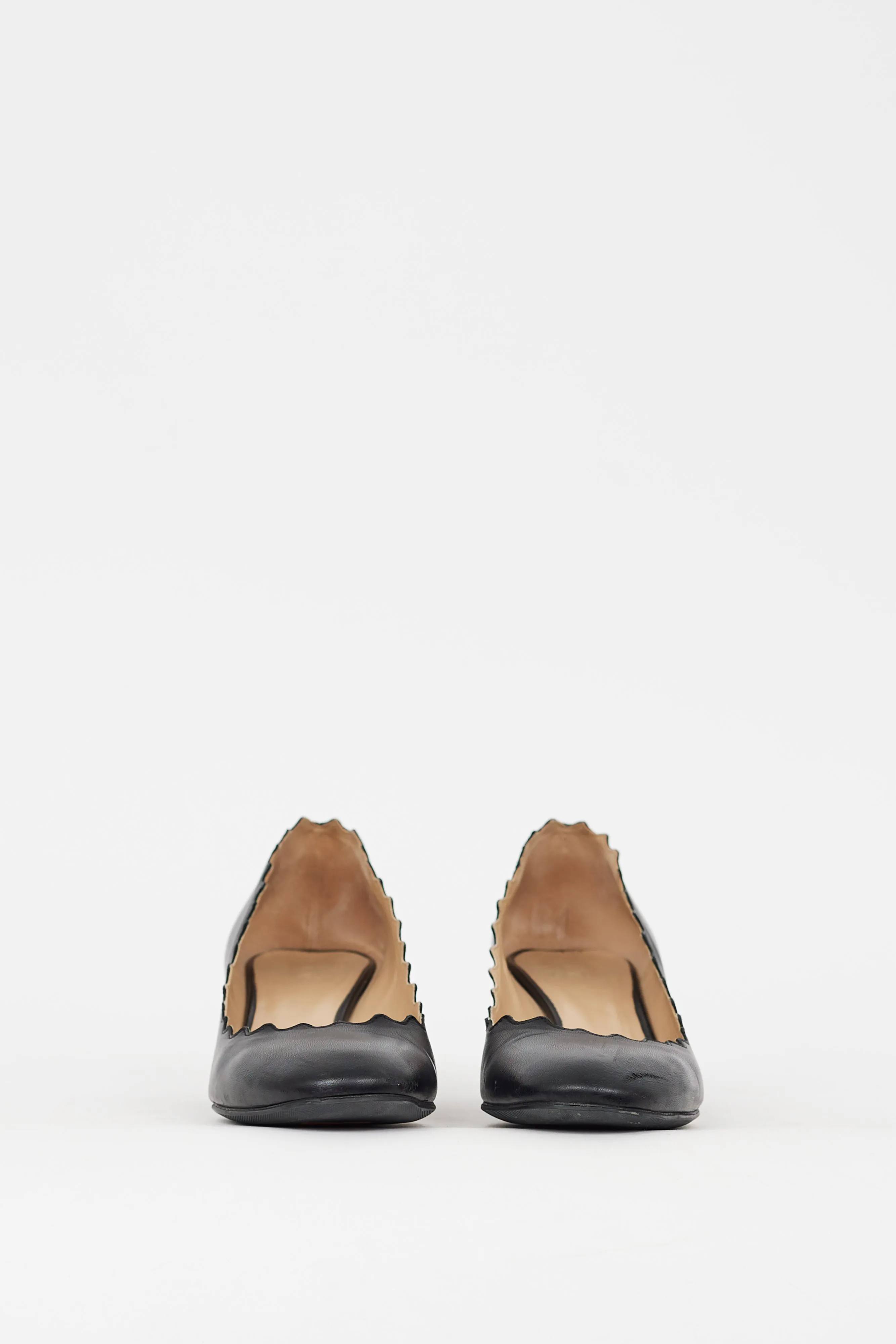 Black Leather Lauren Pump