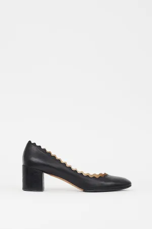 Black Leather Lauren Pump