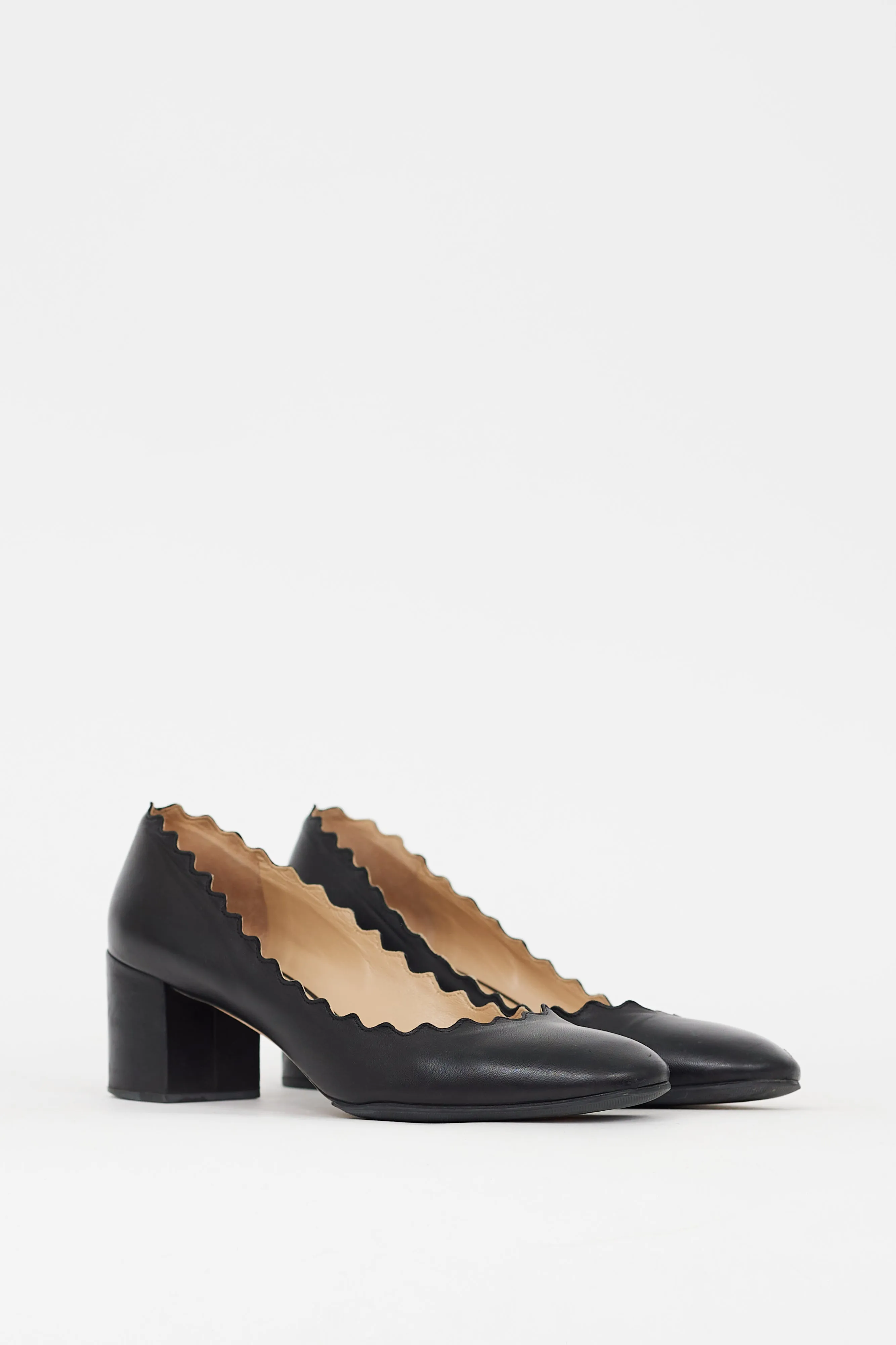 Black Leather Lauren Pump
