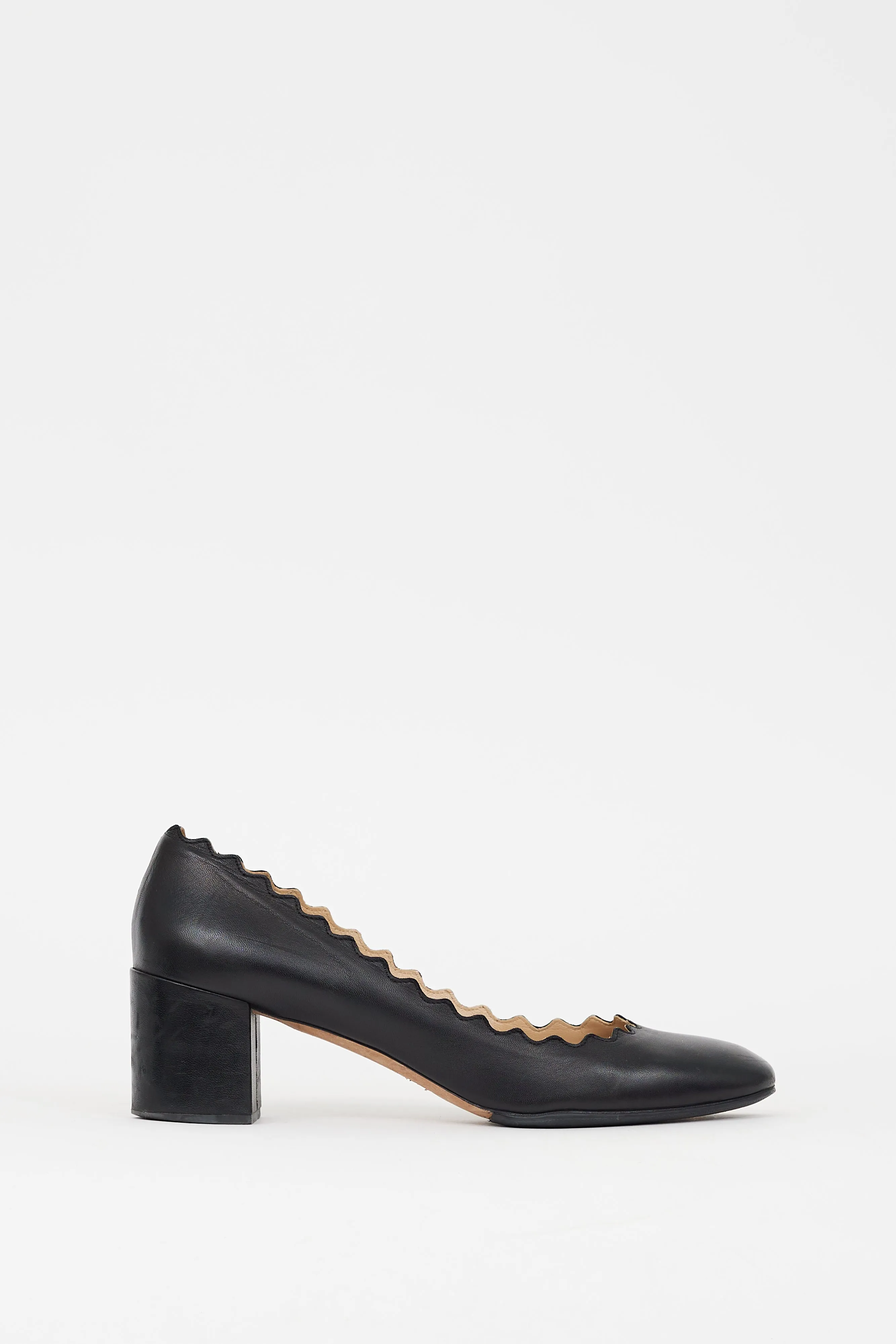 Black Leather Lauren Pump