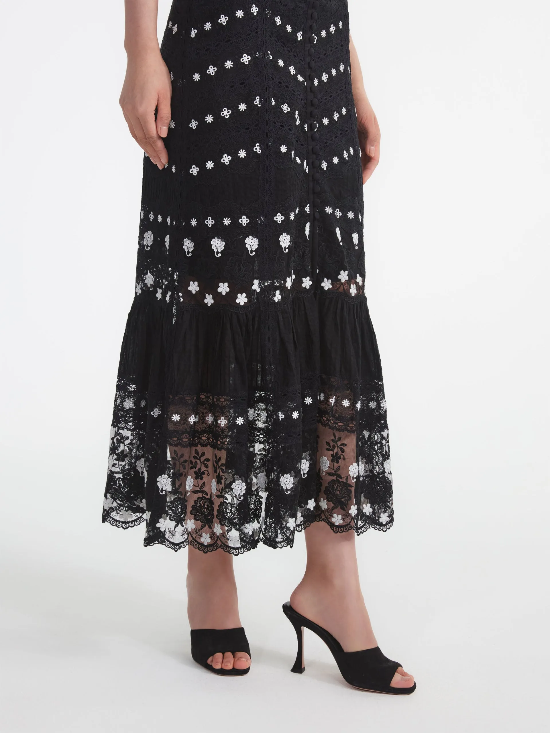 Black Lorna long skirt