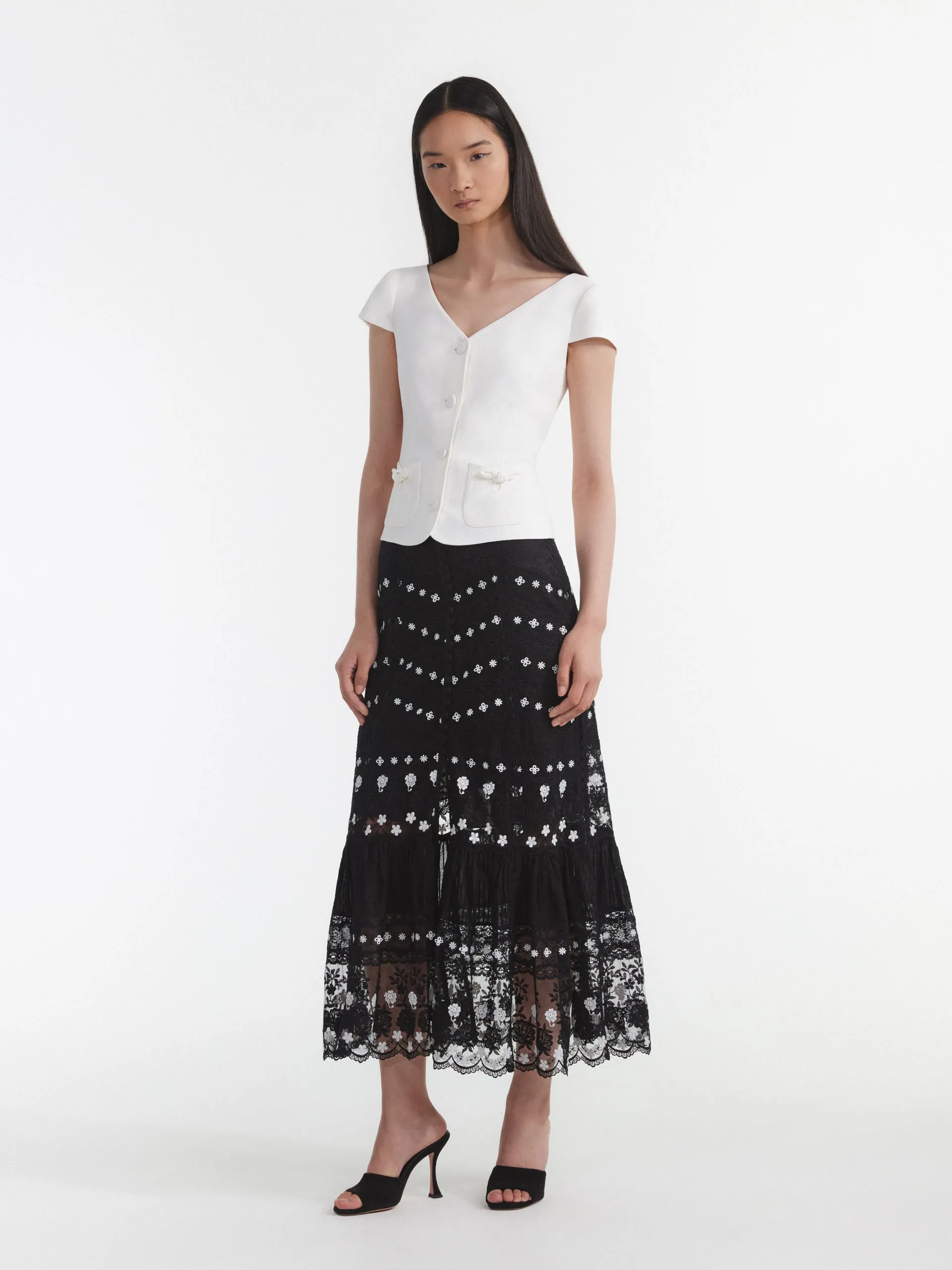 Black Lorna long skirt