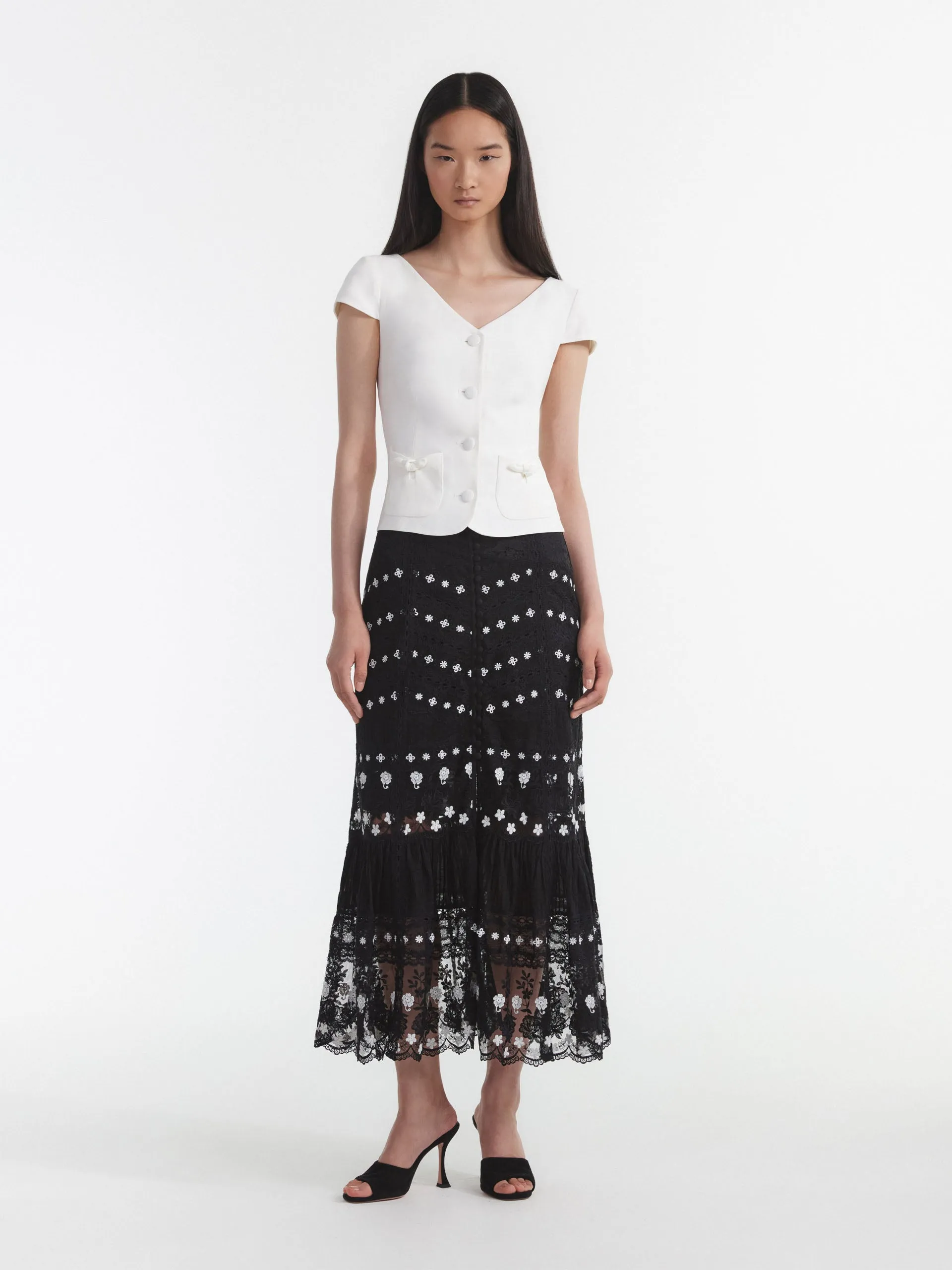 Black Lorna long skirt