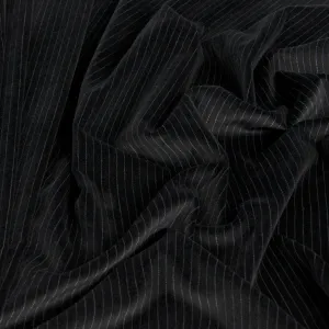 Black Pinstripe Stretch Velvet 116