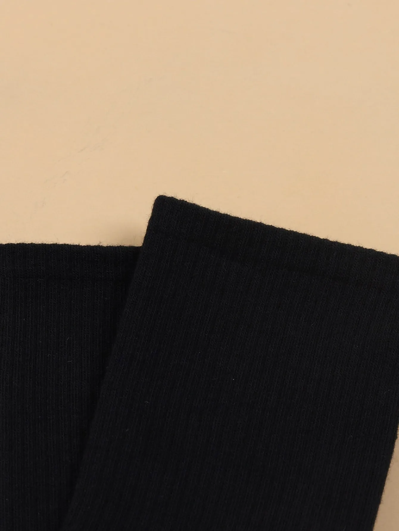 Black Plain Crew Socks for Women Solid Socks Cozy Socks Fashion Socks