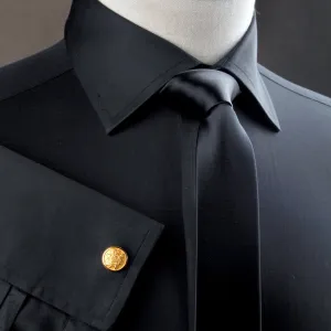 Black Poplin Formal Business Dress Shirt Sexy Smooth Luxury Finish