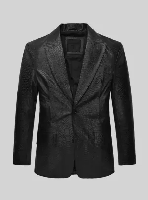 Black Python Catwalk Leather Blazer # 2