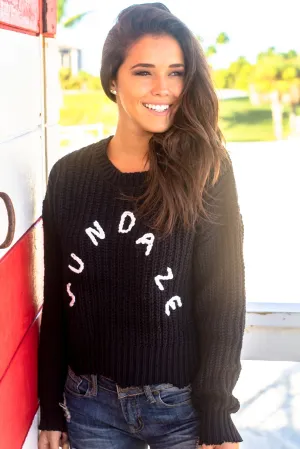 Black "Sundaze" Knit Sweater