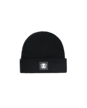BLACK RUBBER PATCH BEANIE