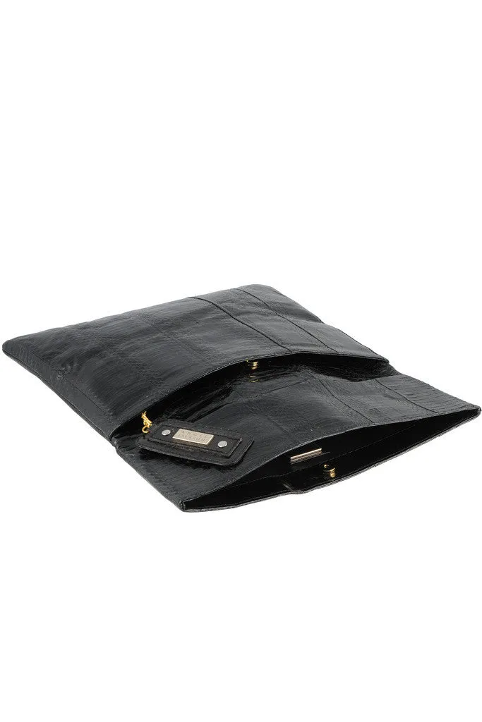 BLACK SNAKESKIN CLUTCH PURSE