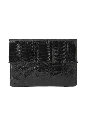 BLACK SNAKESKIN CLUTCH PURSE
