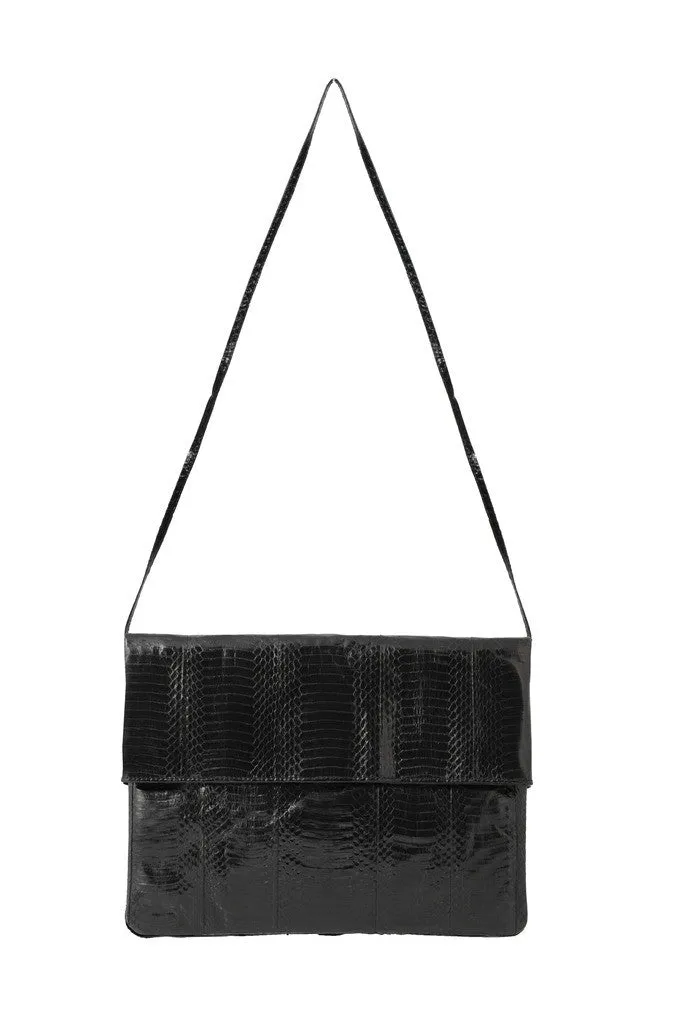 BLACK SNAKESKIN CLUTCH PURSE