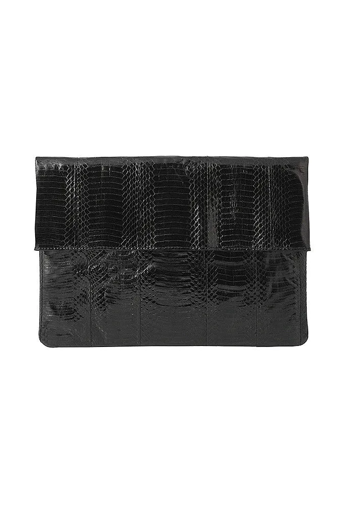 BLACK SNAKESKIN CLUTCH PURSE