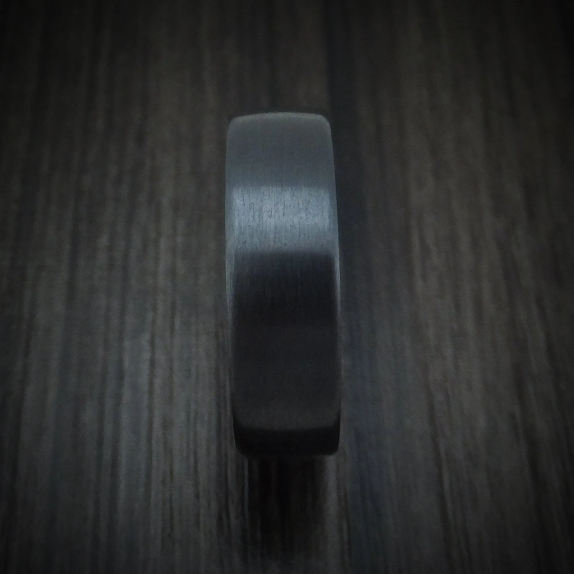 Black Titanium and 14K Rose Gold Men's Ring