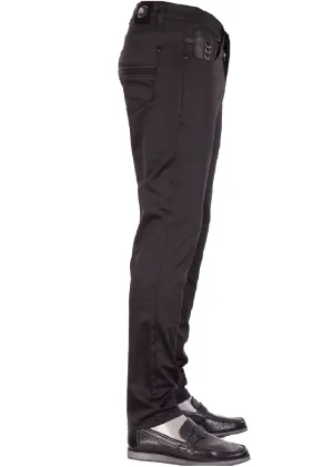 Black Triple D-Buckle Tech Pants