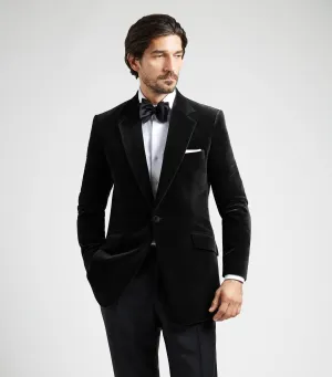Black Velvet Single Breasted Evening Jacket