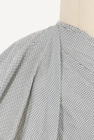 Black Windowpane Check Taffeta Woven