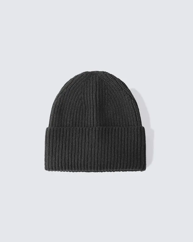 Black Woolen Windproof Mask Cold Cap
