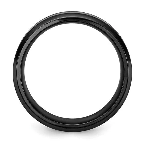 Black Zirconium with Black & Blue Imitation Opal Inlay 8mm Men's Band