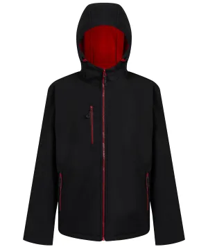 Black/Classic Red - Navigate 2-layer hooded softshell jacket
