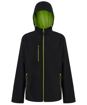 Black/Lime - Navigate 2-layer hooded softshell jacket