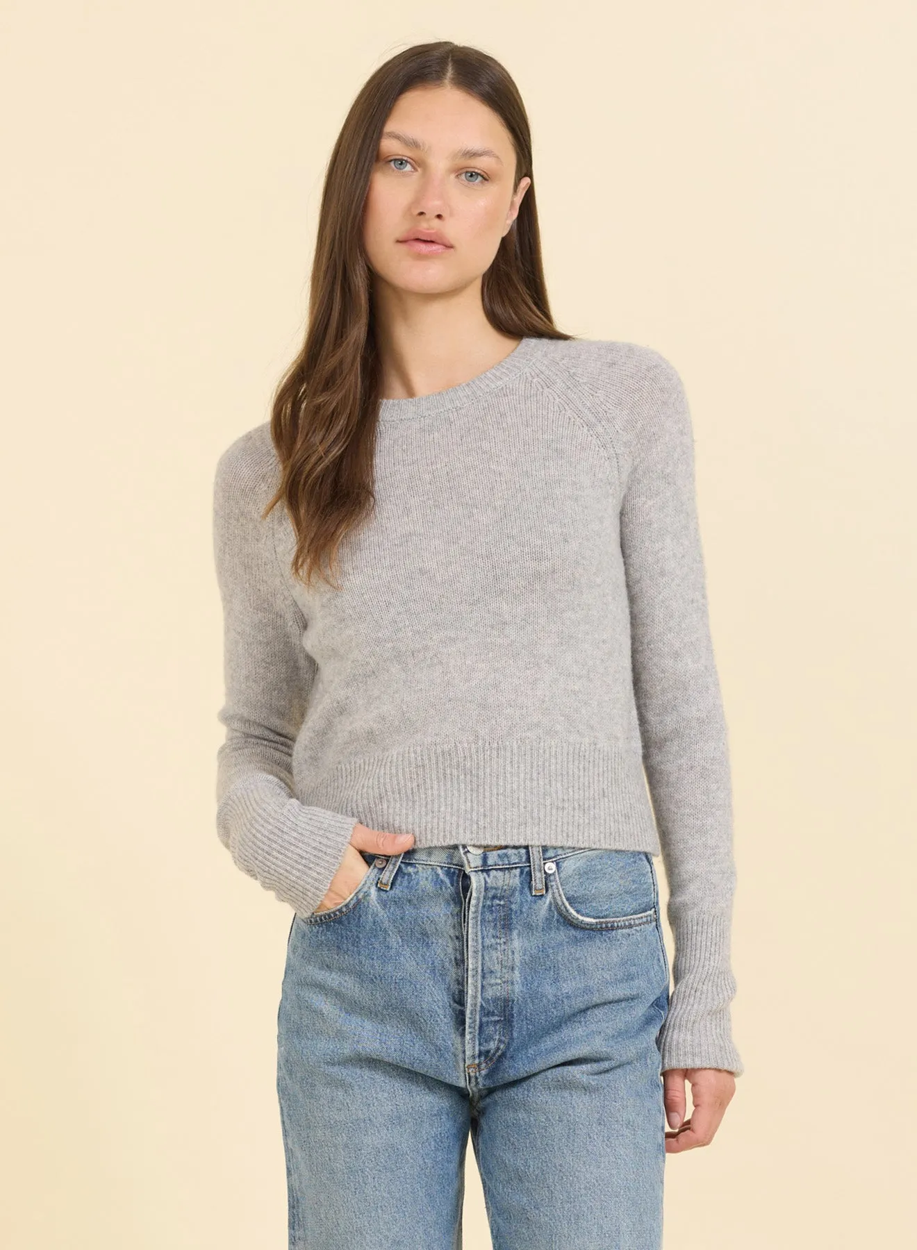 Blakely Cashmere Crewneck - Heather Grey