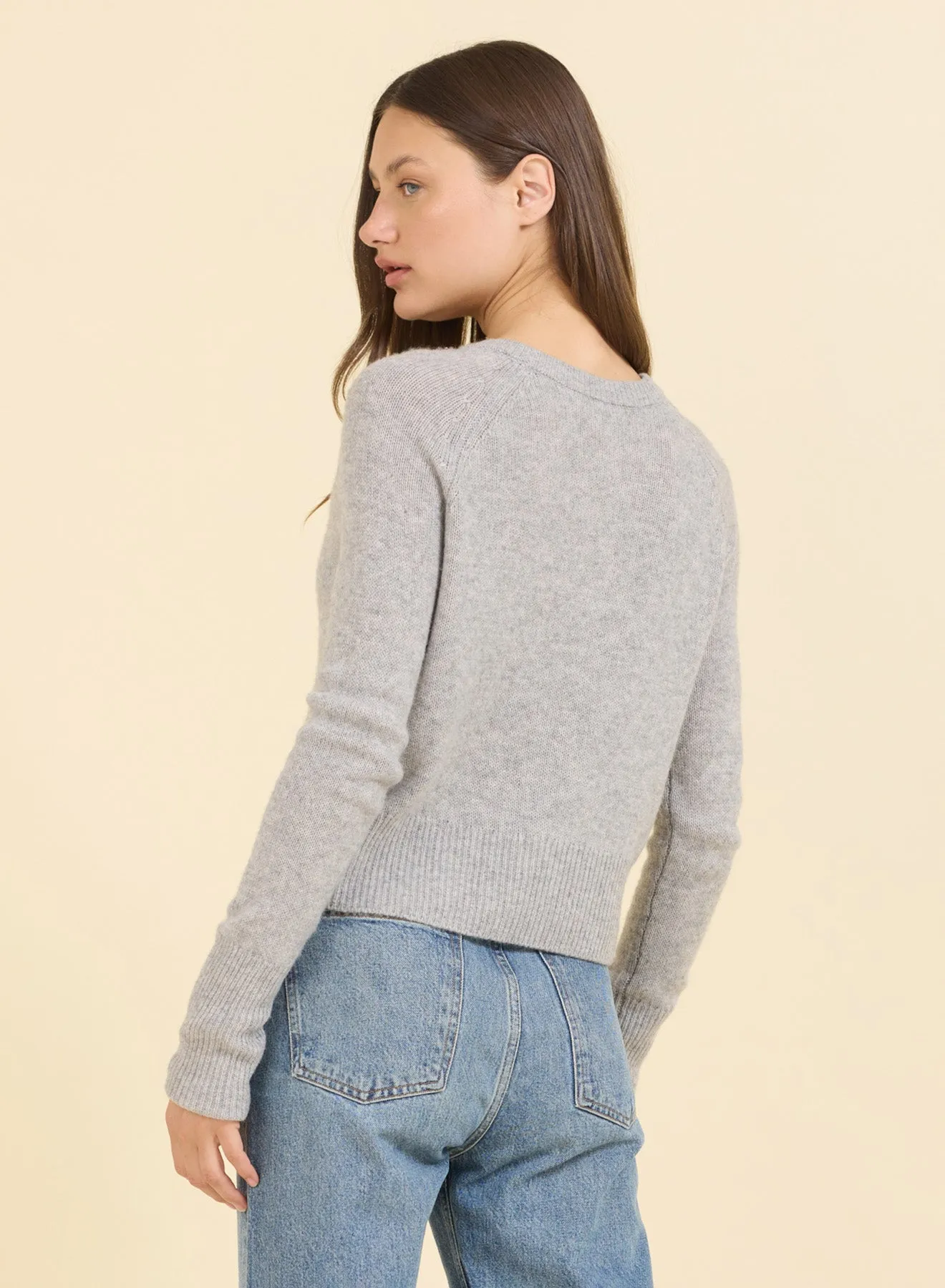 Blakely Cashmere Crewneck - Heather Grey