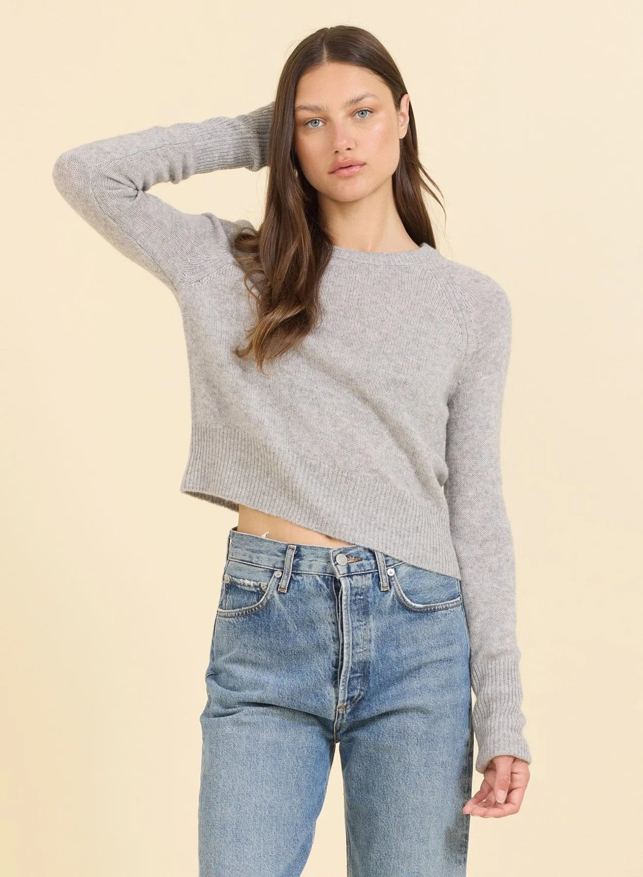 Blakely Cashmere Crewneck - Heather Grey