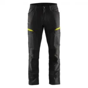 Bl&#xE5;kl&#xE4;der&#x20;1456-1845&#x20;Service&#x20;Trousers&#x20;Stretch&#x20;-&#x20;Black&#x2F;High&#x20;Vis&#x20;Yellow