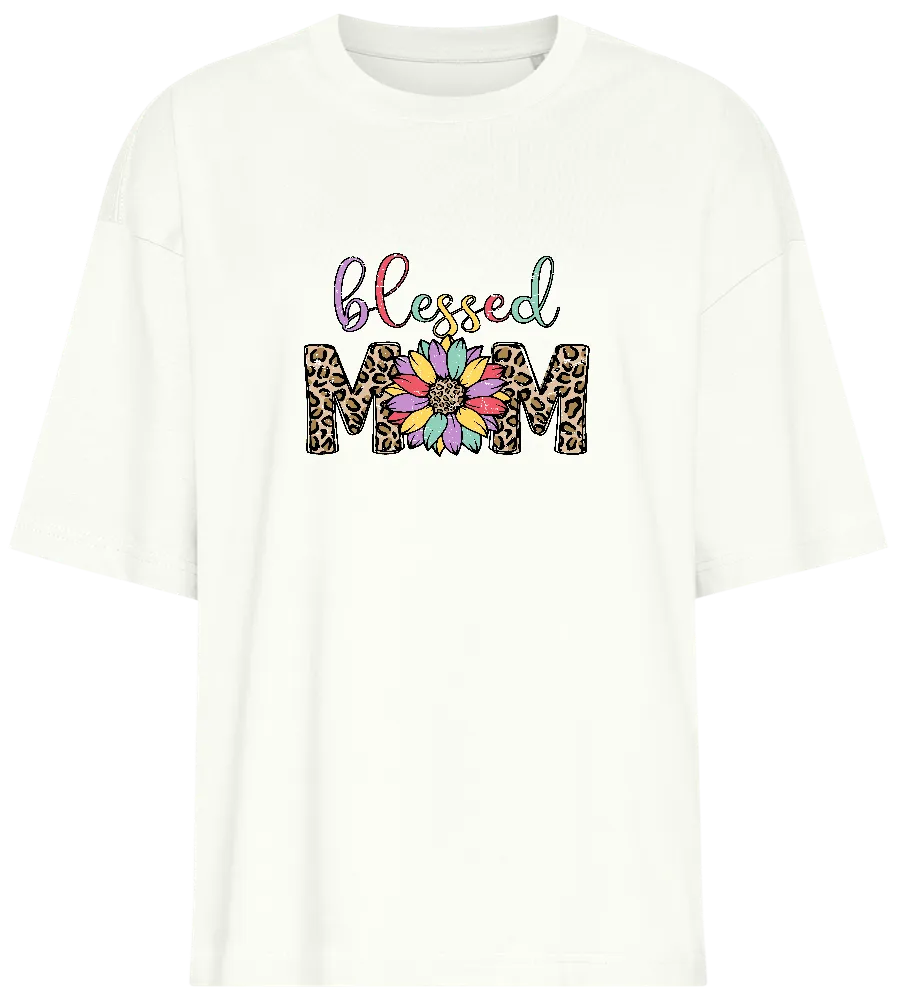Blessed Mom Leopard Design - Premium women's oversized t-shirt