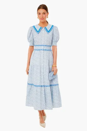 Blue Floral Ric Rac Linger Dress