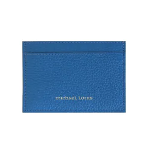 Blue Pebbled Leather Classic Card Holder