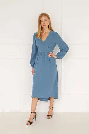 Blue Silk Maxi Dress