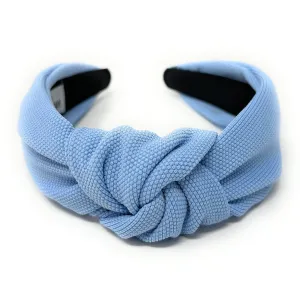 Blue Solid Color Knotted Headband