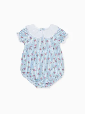 Blue Stripe Marina Baby Girl Romper
