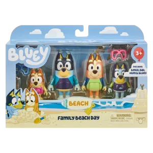 Bluey S9 Figure 4 Pack - Family Beach Day