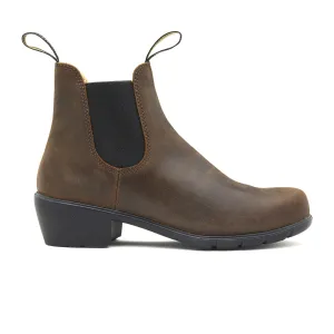 Blundstone 1673 Heeled Chelsea Boot (Women) - Antique Brown