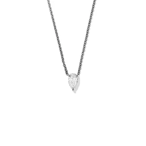 Boa Offset Pendant in Blackened White Gold