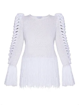 BOAT NECK FRINGE TOP