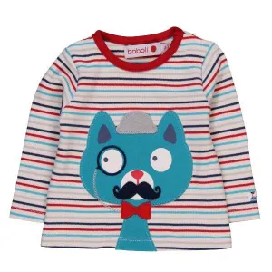 Boboli Top - Cat on Stripes
