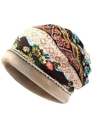 Bohemia Floral With Plush Hat Accessories