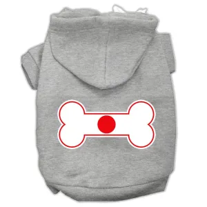 Bone Shaped Japan Flag Screen Print Pet Hoodies Grey Xl (16)